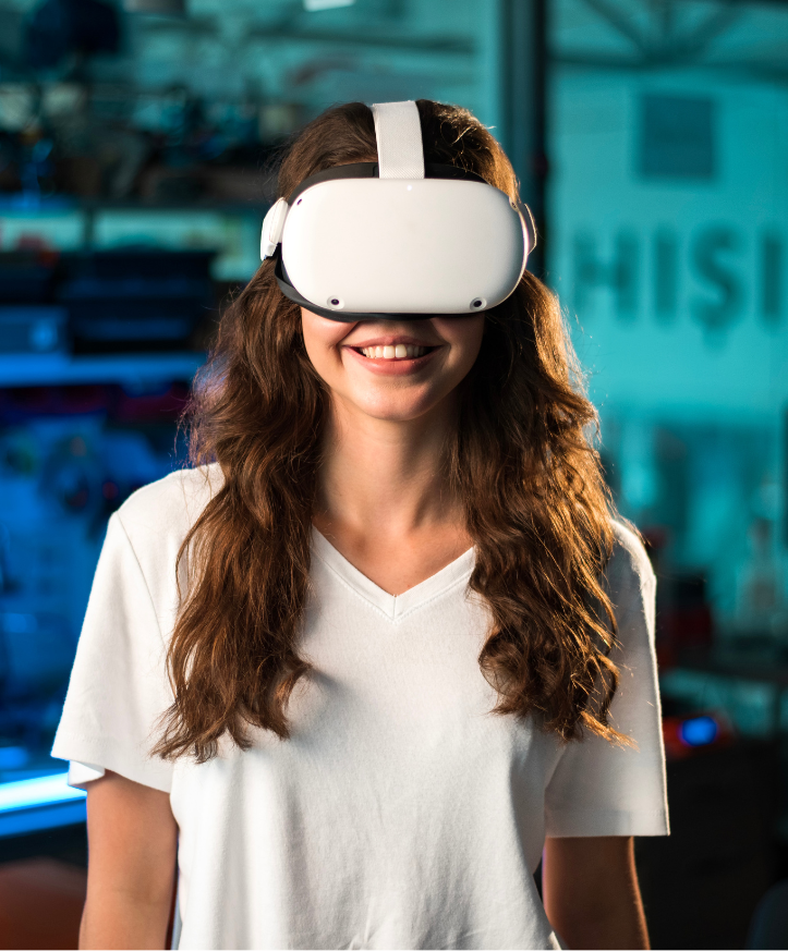 Teen girl in VR headset